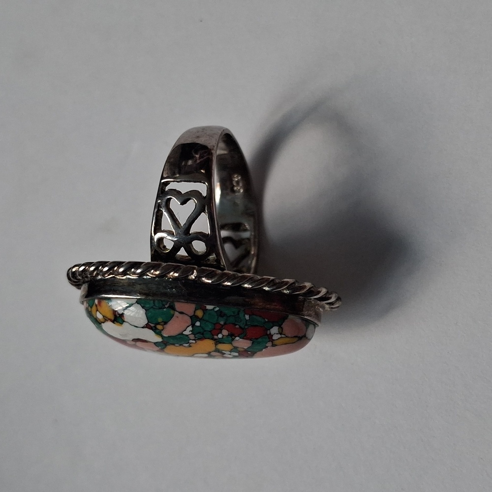 Multicolor Teardrop Statement Ring - image 2